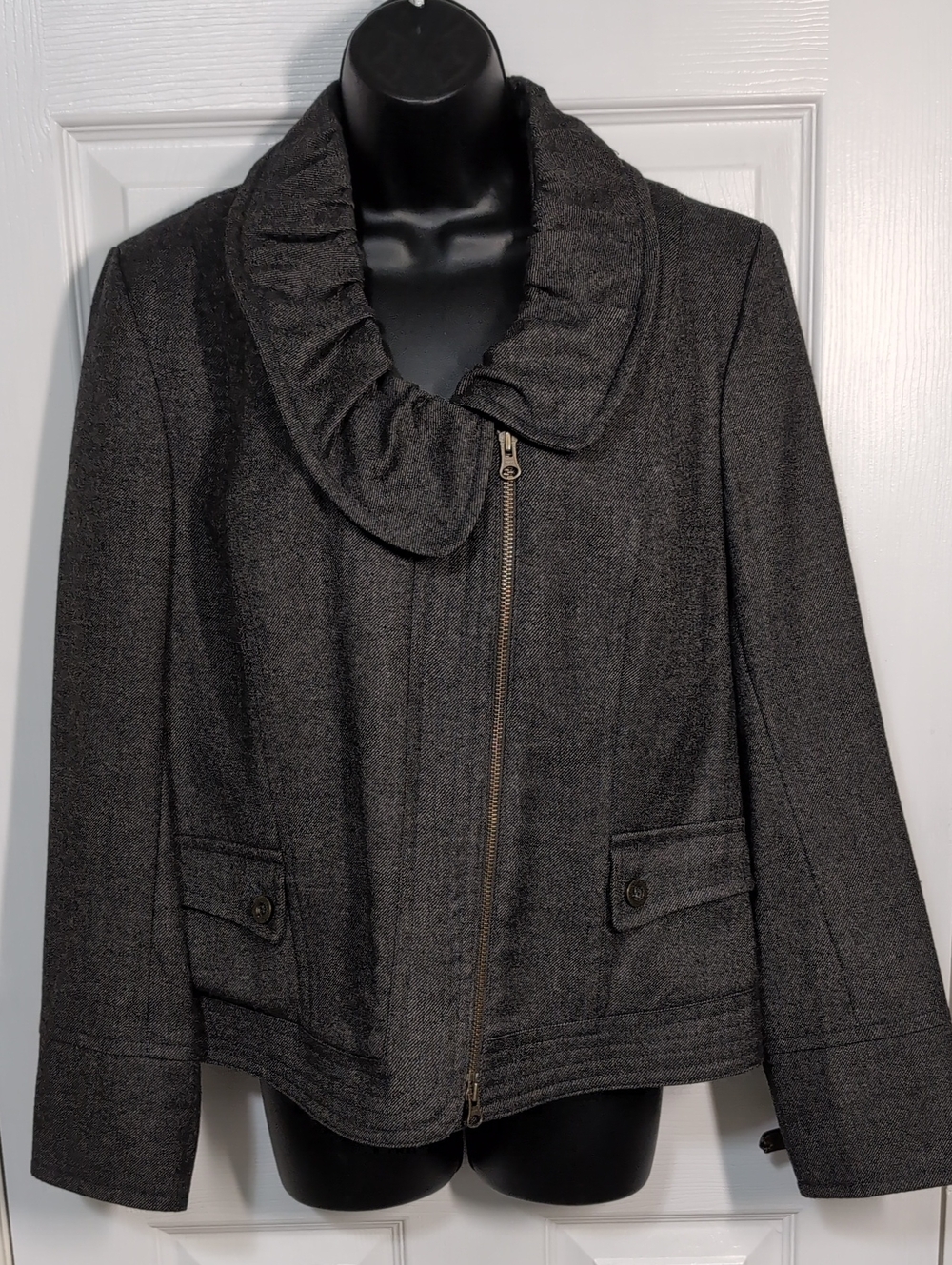 Vintage Francesca Mammoliti Wool Ruffle Jacket Size S-M